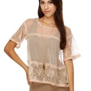 O'Neill Truly Blush Pink Lace Top